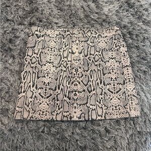 lamarque leather Melora Snake Mini Skirt Brown Snake Print Nwt Size XS